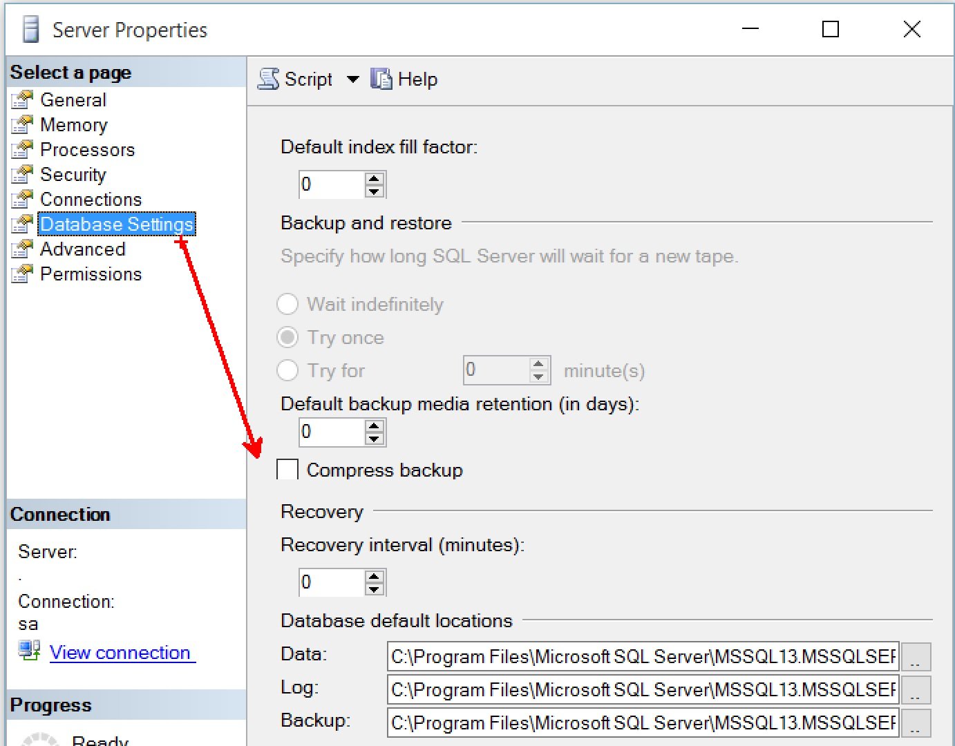 Sql Server Configure The Backup Compression Default Server Configuration Option Sql Authority With Pinal Dave