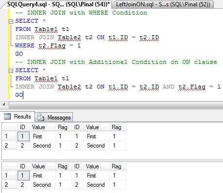 SQL SERVER - Interesting Observation of ON Clause on LEFT JOIN - How ON Clause affects Resultset in LEFT JOIN  LeftJoinON2 