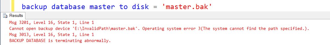 erro de restauração de registro sql 3201