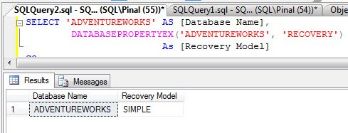 SQL SERVER - Four Different Ways to Find Recovery Model for Database rm4 