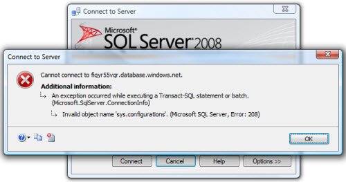 sql error 208 come when accessing program