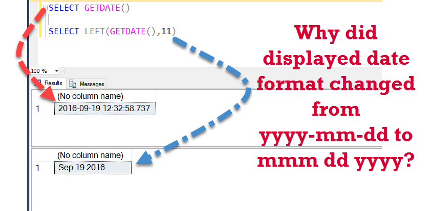 how to change date format in sql table