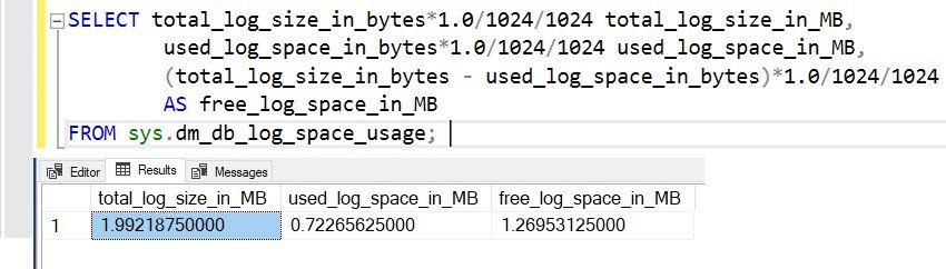 sql-server-how-to-find-free-log-space-in-sql-server-sql-authority