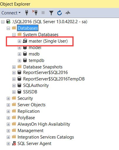 restoring master database in sql server