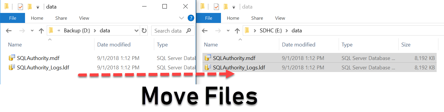 How to Move SQL Server MDF and LDF Files? - Interview Question of the Week #189 physicalmove2 