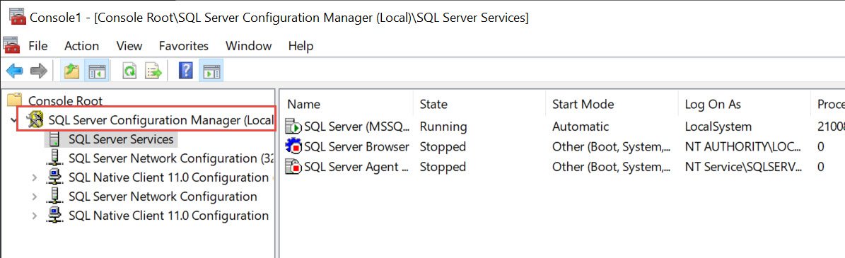 microsoft sql server 2016 express configuration manager