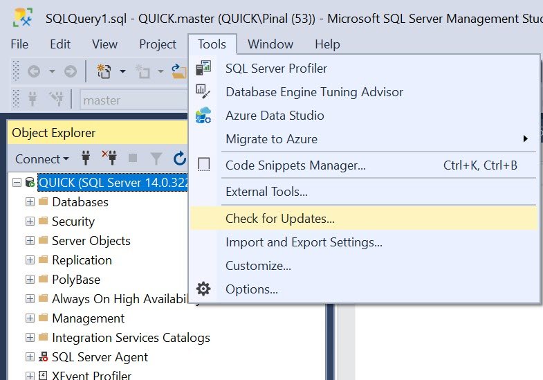 SQL SERVER - Check for Update in SSMS - SQL Authority with Pinal Dave