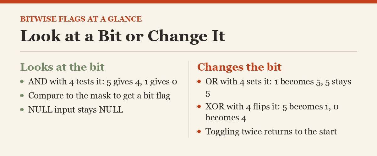 Look at a Bit or Change It