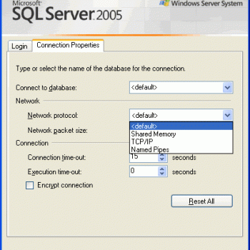 SQL SERVER - 2005 - Connection Property of SQL Server Management Studio SSMS