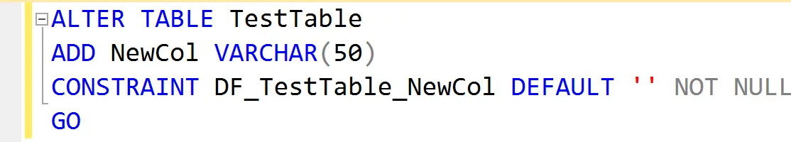 SQL SERVER - Add Column With Default Column Constraint to Table