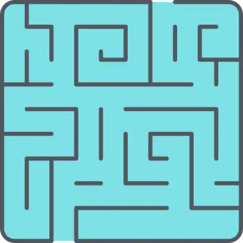 A blue maze to represent a SQL problem.