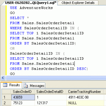 SQL SERVER - How to Retrieve TOP and BOTTOM Rows Together using T-SQL