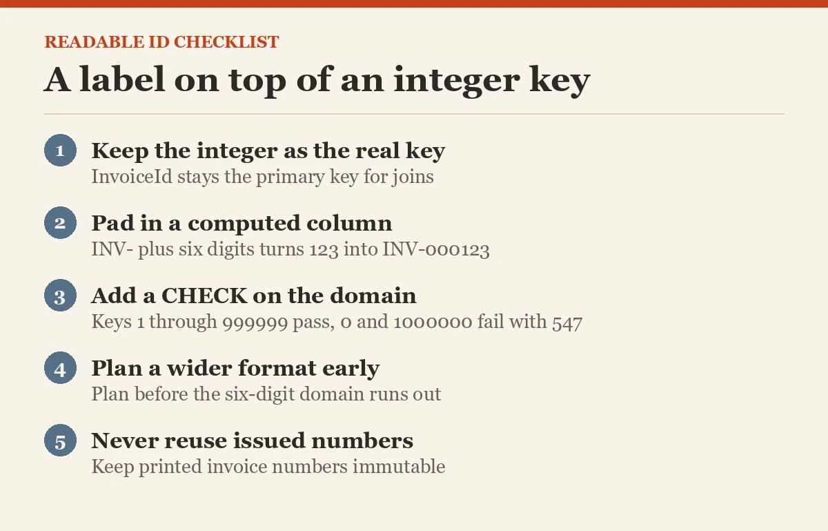 A label on top of an integer key