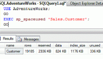 SQL SERVER - Find Space Used For Any Particular Table