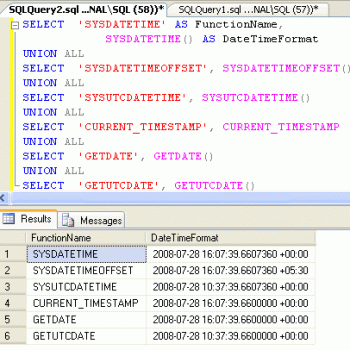 SQL SERVER - 2008 - Get Current System Date Time