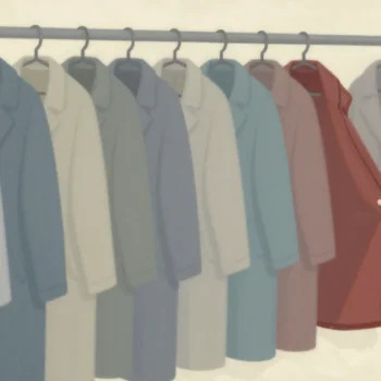 A hand checking every coat on a row of hooks for the one with a red lining