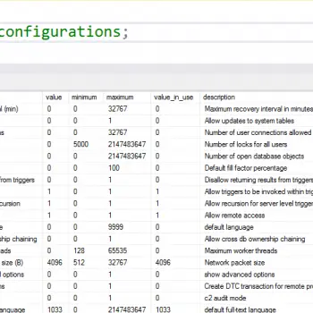 SQL SERVER - List All Server Wide Configurations Values