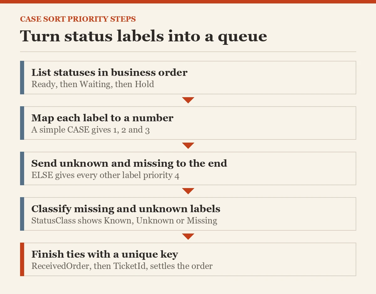 Turn status labels into a queue
