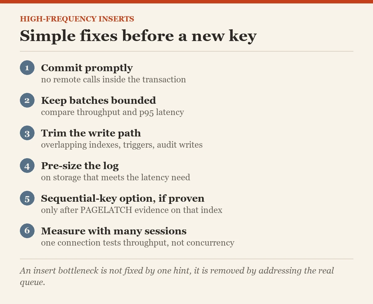 Simple fixes before a new key: a checklist on the high-frequency inserts