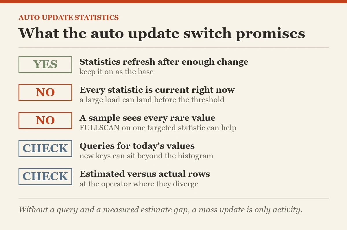 What the auto update switch promises: a checklist on the auto update statistics
