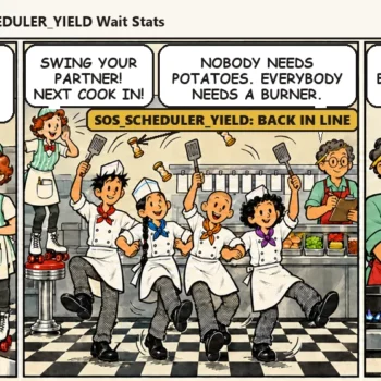 The cooks keep trading burners in a square dance called by Quinn, and Casey finds Jesse searching a towering stack of cheese slices with tweezers for four slices. Casey explains, "Not too few burners. Too much work on each."