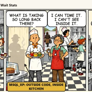Comic strip: a caterer cooks behind a canvas curtain while Jesse waits with cooling slices of lentil loaf, and when Quinn yanks the curtain down it lands on Quinn while the caterer keeps stirring. Casey says, "Yanking the curtain won't stop the pot. Move the station outside."