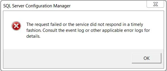 SQL SERVER - Fix : Error : The request failed or the service did not respond in a timely fashion