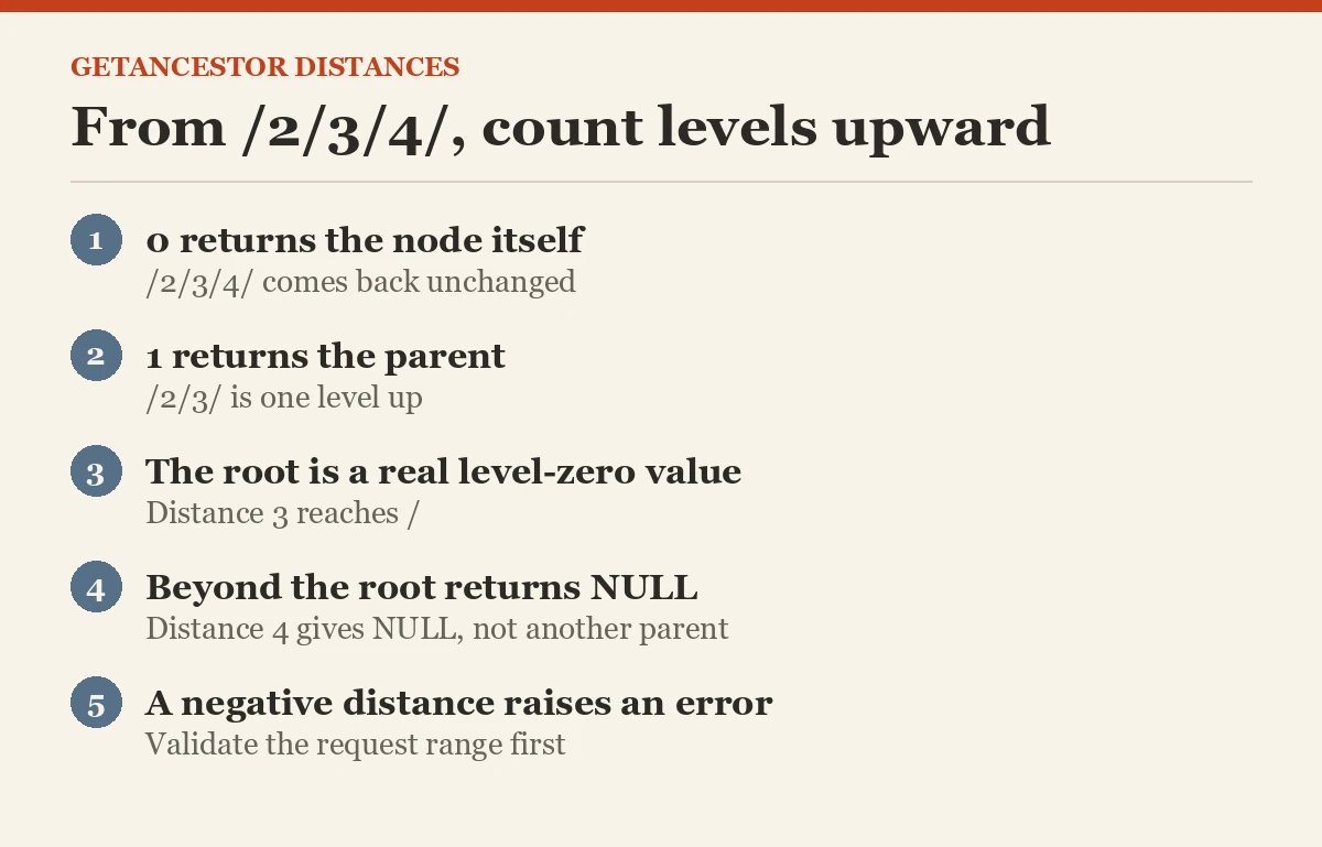 From /2/3/4/, count levels upward