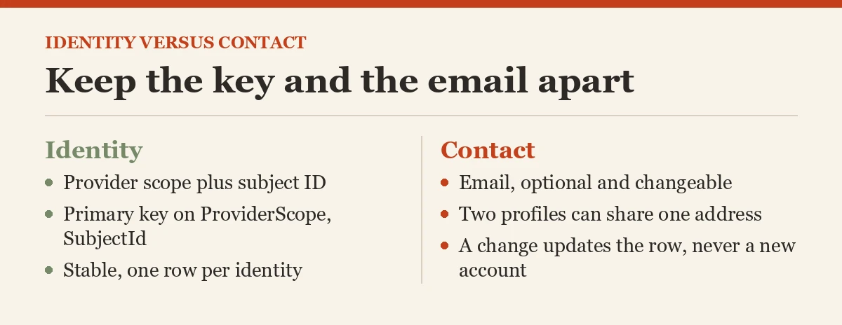 Keep the key and the email apart