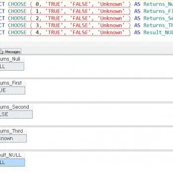 SQL SERVER 2012 - Logical Function CHOOSE() - A Quick Introduction