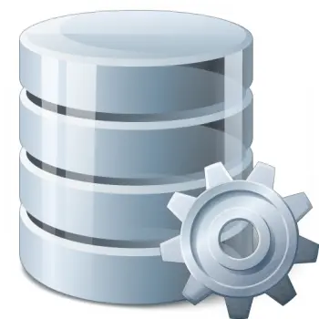 SQL server database and settings icon.