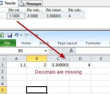 SQL SERVER - Excel Losing Decimal Values When Value Pasted from SSMS ResultSet