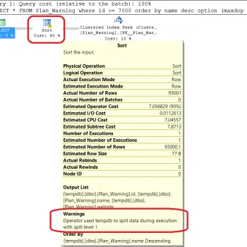 SQL SERVER - Introduction of Showplan Warning