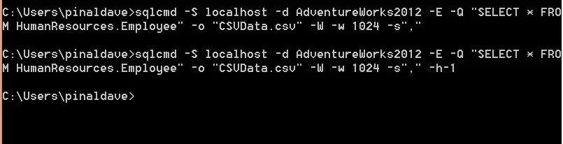 SQL SERVER - Export Data AS CSV from Database Using SQLCMD