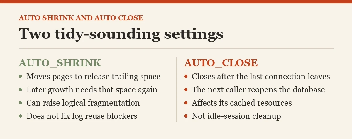 Two tidy-sounding settings: a checklist on the auto shrink