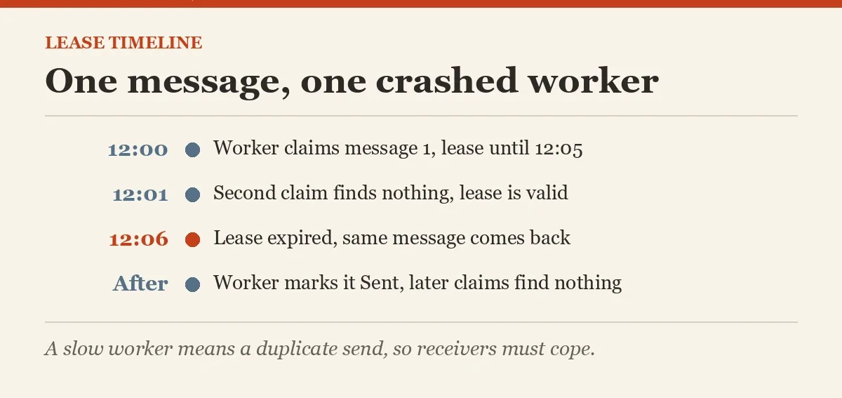 One message, one crashed worker