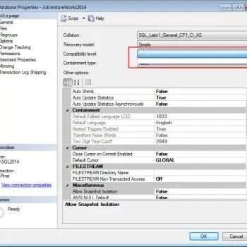 SQL SERVER - Fix: Error: Compatibility Level Drop Down is Empty