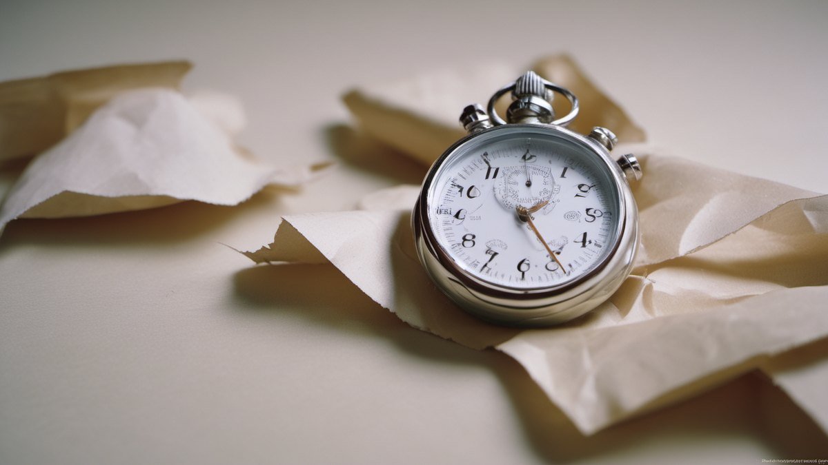 Stopwatch on unwrapped packing paper, a quick installation