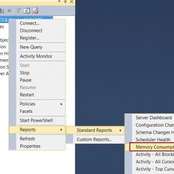 SQL SERVER - SSMS: Memory Consumption Report