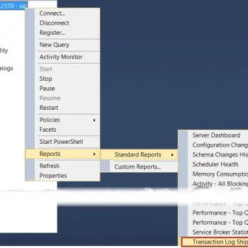 SQL SERVER - SSMS: Transaction Log Shipping Status Report