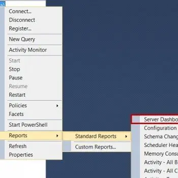SQL SERVER - SSMS: Server Dashboard Report