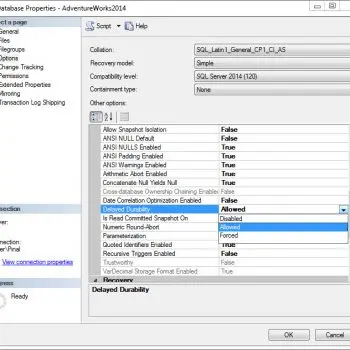 SQL SERVER - How to Setup Delayed Durability for SQL Server 2014?