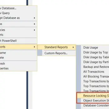 SQL SERVER - SSMS: Resource Locking and Object Execution Statistics Report