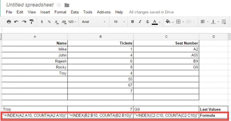 SQLAuthority News - Thank You for Amazing Year! - Five Sixty Seconds Video googlespreadsheetlastvalue-800x421 