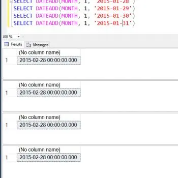 SQL Server DATEADD function results.