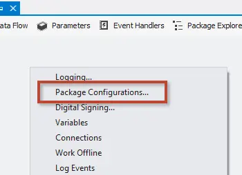 SQL SERVER - Using Package Configurations in SSIS 2012 and Beyond - Notes from the Field #079