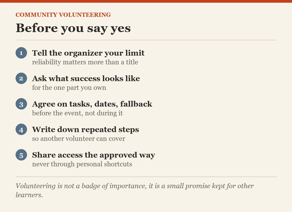 Before you say yes: a checklist on the volunteering