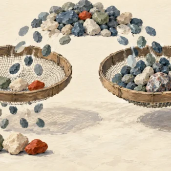 Two sieves handle repeated stones and one unmatched stone differently