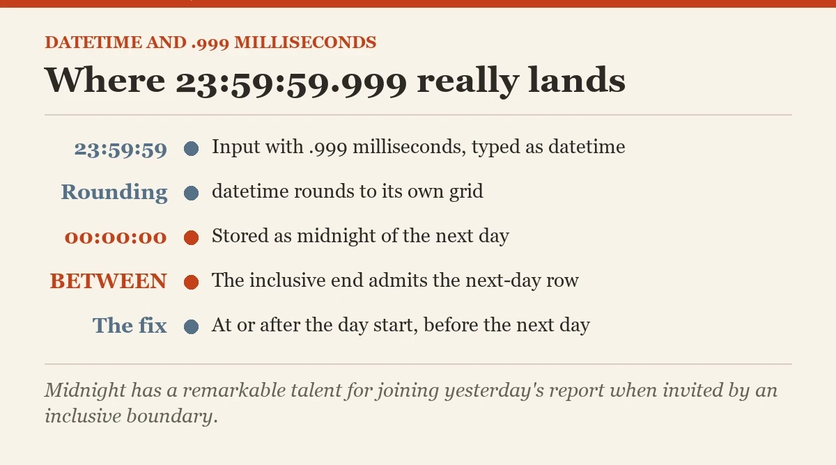Where 23:59:59.999 really lands: a diagram about the 999 milliseconds