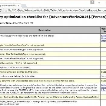 SQL SERVER - InMemory OLTP Migration Assistant Powershell Script